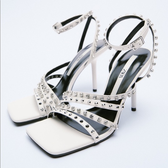 ZARA | High Heels Studded Sandals - Picture 1 of 7